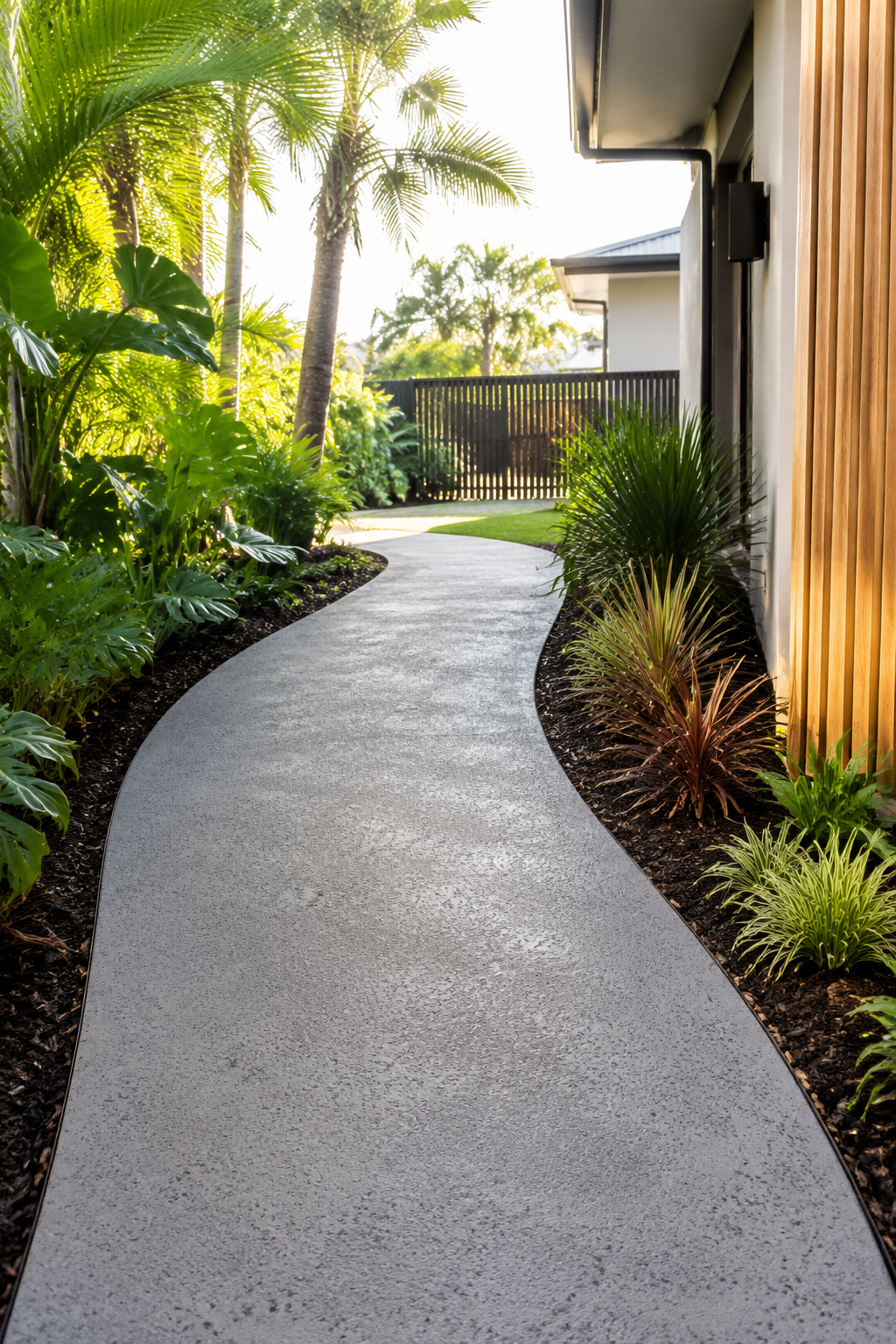 Decorative concrete garden pathway