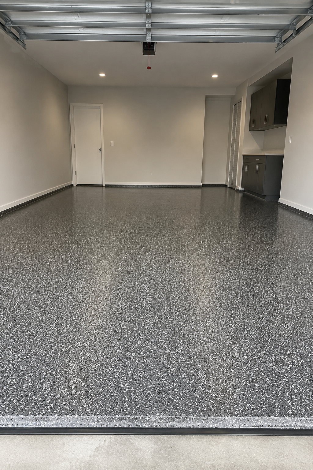 Completed epoxy garage floor